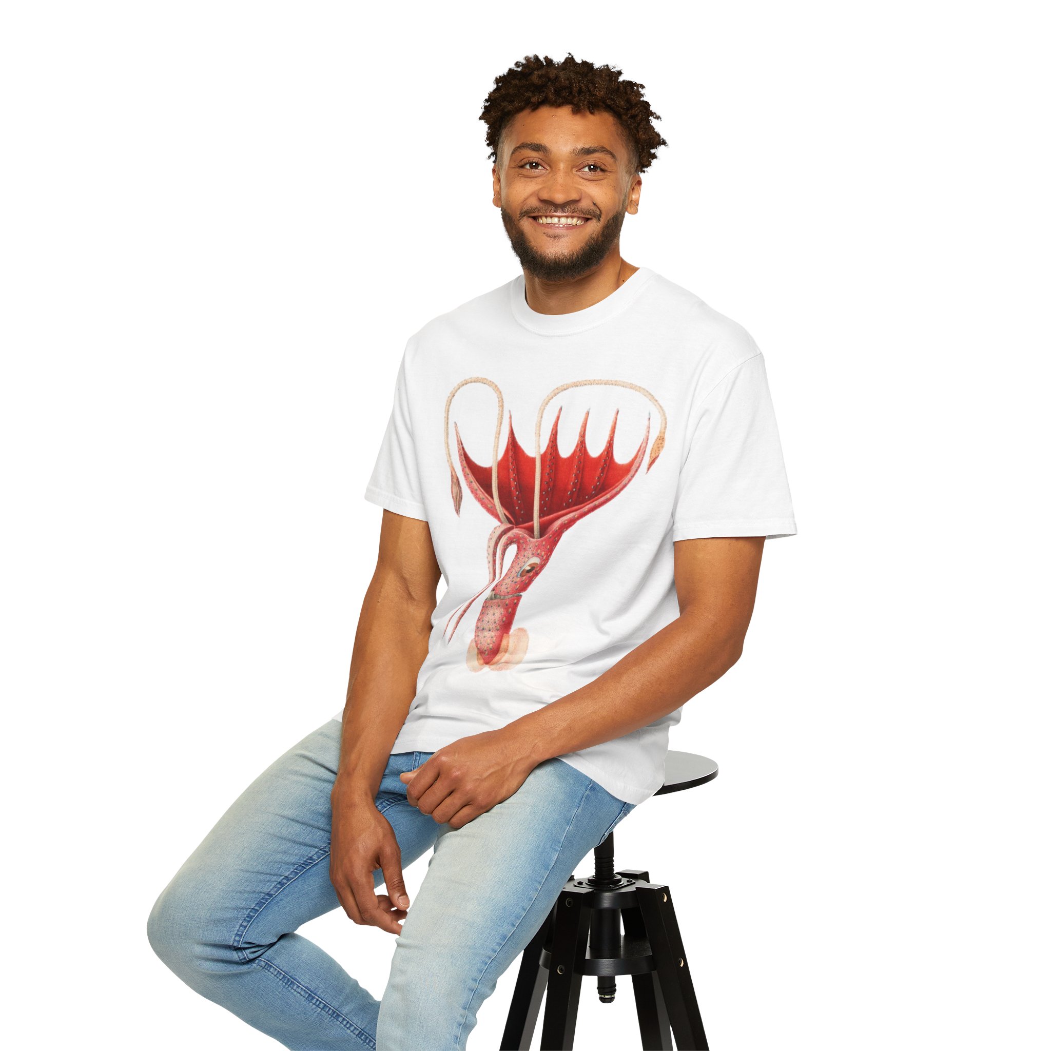 Giant Squid Illustration T-Shirt | Vintage Cephalopod Art, Ocean Science Tee - Image 2