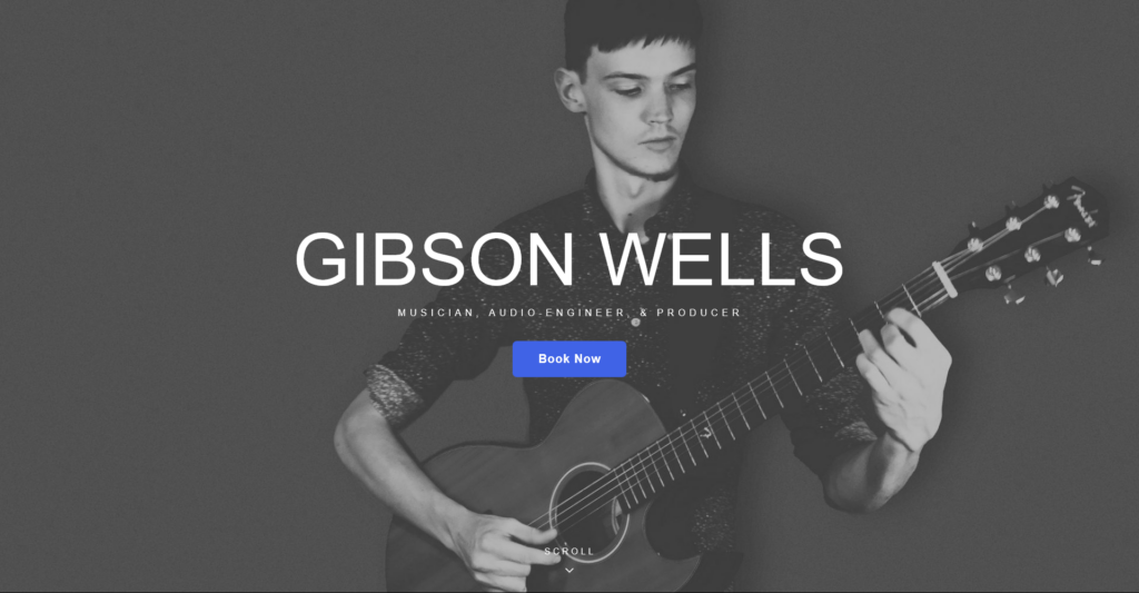 Homepage of the Gibson Wells Audio website